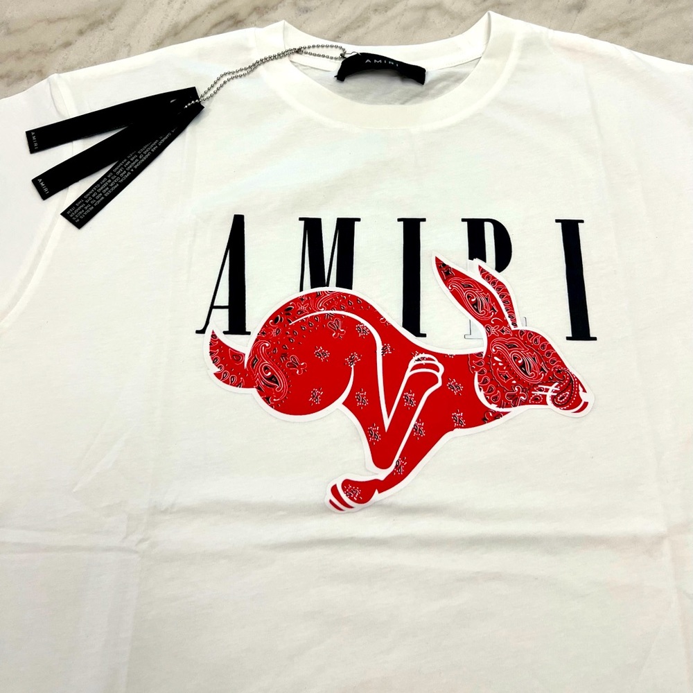 🔥🔥HUGE SALE! Amiri Style Rabbit Tshirt in White